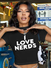 Load image into Gallery viewer, Love Nerds Fashion Crop Tee
