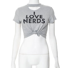 Load image into Gallery viewer, Love Nerds Fashion Crop Tee
