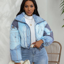 Load image into Gallery viewer, Denim Members Puff Fashion Jacket
