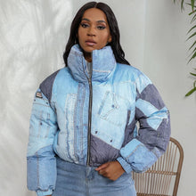 Load image into Gallery viewer, Denim Members Puff Fashion Jacket
