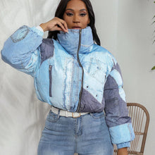 Load image into Gallery viewer, Denim Members Puff Fashion Jacket
