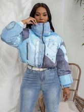 Load image into Gallery viewer, Denim Members Puff Fashion Jacket
