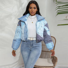 Load image into Gallery viewer, Denim Members Puff Fashion Jacket
