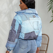 Load image into Gallery viewer, Denim Members Puff Fashion Jacket
