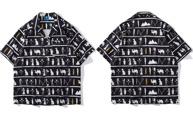 Hieroglyph Pharaoh Fashion Shirt