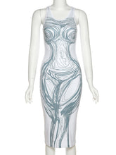 Load image into Gallery viewer, Abstract Nude Fashion BakOOka Dress
