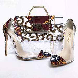 Dakar Rooftop Lounge Shoes with Matching Clutch and Fabric