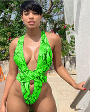 Load image into Gallery viewer, Python Neon Fashion One-Piece Swimsuit
