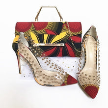 Load image into Gallery viewer, Kenya Rooftop Lounge Shoes with Matching Clutch and Fabric
