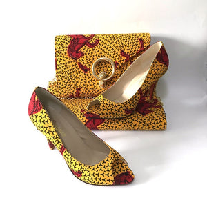 Morocco Rooftop Lounge Shoes with Matching Clutch and Fabric