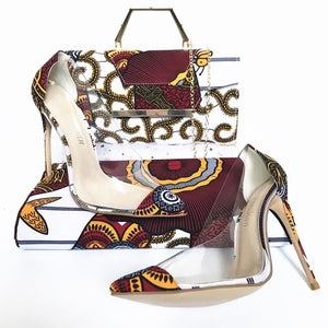 Dakar Rooftop Lounge Shoes with Matching Clutch and Fabric