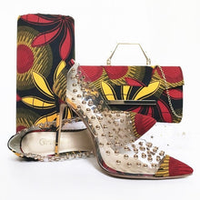 Load image into Gallery viewer, Kenya Rooftop Lounge Shoes with Matching Clutch and Fabric
