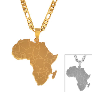 2021 18K Gold or .925 Silver Plated Africa Detail Tennis Chain Necklace