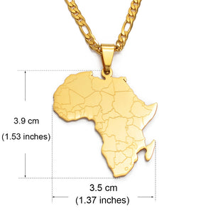 2021 18K Gold or .925 Silver Plated Africa Detail Tennis Chain Necklace