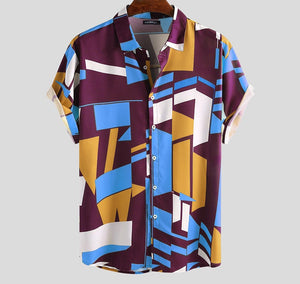 90's Colorblock Fashion Dinner Shirt