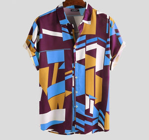 90's Colorblock Fashion Dinner Shirt