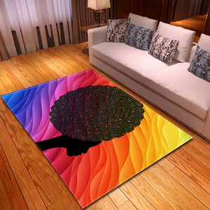 2021 Colorblock Africa Vivid Comfort Cushion Non-Slip Rug