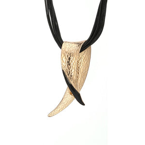 Black Gold Melanin Tribal Future Horn Necklace