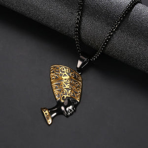 Egyptian Kemetic Black Queen Chain Necklace