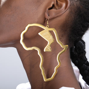 14K Gold Plated Nefertiti Africa Earrings