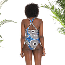 Load image into Gallery viewer, Aqua Contemporary Melanin Fashion Swimsuit with Cover-up Beach Skirt
