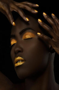 Bold Gold Black Beauty Portrait Unframed Canvas