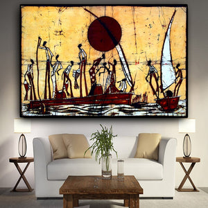 Boat To Freedom Canvas Unframed Poster